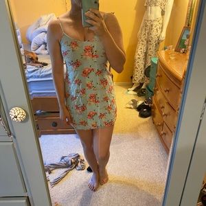 Floral mini slip dress